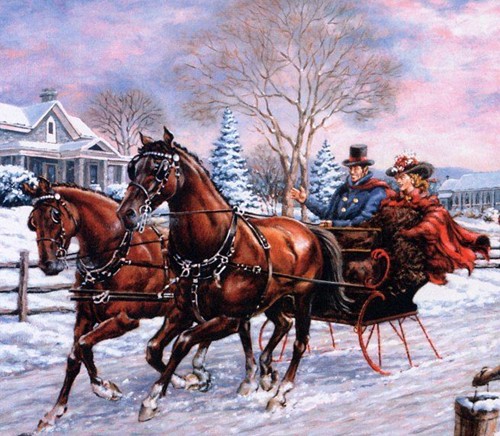 horse drawn sleigh clipart - photo #44